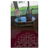 Wicker Glass Top Coffee Table