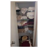 contents of linen closet blankets sheets etc