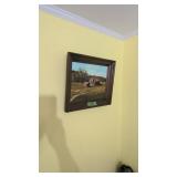 framed print and decorative basket