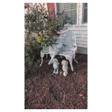 garden bench bird bath garden ball with stand