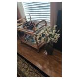 roll around bamboo cart with glassware d