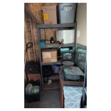 metal shelving unit box lots record player drop