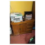 dry sink printer and contents VHS tapes, paper etc