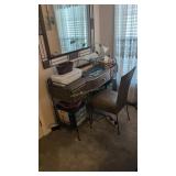rattan desk with chair and contents desk is