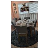 marble top table with four chairs table is 44 in