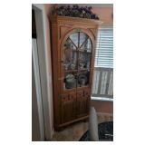 oak bracket foot dovetail corner cupboard by