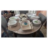 CorningWare baking dishes etc on table with