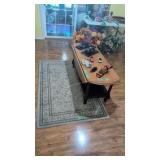 drop side coffee table 48 in long and small rug