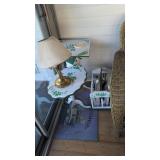 paint decorated stands magazine rack lamp and