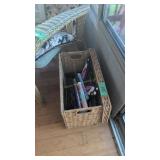 rattan box with books