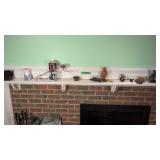 figurines etc on top of mantle