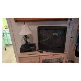 sanyo TV with new tech VHS player and lamp