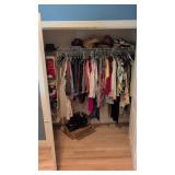 contents of closet clothing hats bags sweaters etc