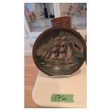 paint decorated wooden bowl 10.5 in diameter