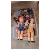 box of dolls paper mache and cloth