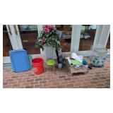 umbrella towels plant stand etc