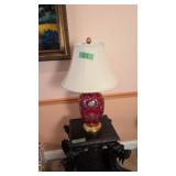 Oriental cloisonne style table lamp 27 inches tall