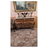 French Style Inlaid 3 Drawer Bombay Chest With