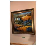 oil on canvas of a country scene artist sign Ron