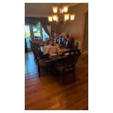 fancy ornate shellback dining room table and