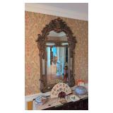 large ornate gilted beveled mirror 36 x 64