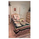 pair of single poster beds with clean bedding