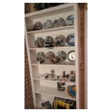 wall case with figurines collector's plates etc