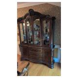 large ornate beveled glass door china cabinet by