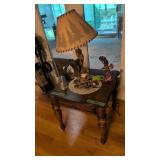 eagle lamp and eagle figures on table