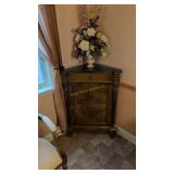 French Inlaid Ladies Head Corner Cabinet