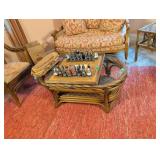 glass top rope edge coffee table 45 in Long