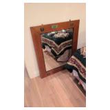 oak wall mirror 32 x 38