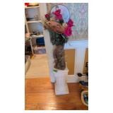 pedestal stand with bear figure stand is 20 in