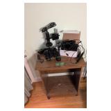 binoculars scope power cords roll around stand