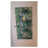 parrot on canvas art artist signed 24x48