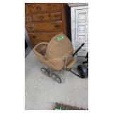 antique wicker baby carriage