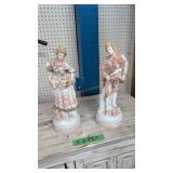 pair of Victorian style disc figures 16 in tall