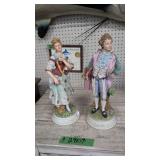 pair of Victorian style bisque statues 16 in tall