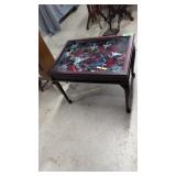 display case stand with military aircraft and