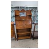 antique oak drop front secretary desk with