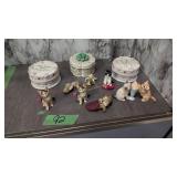 Lenox figures and jewelry boxes as shown