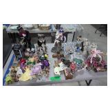 dolls Crystal vases bisque figures etc