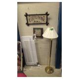 brass floor lamp needlepoint frames etc