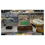 wooden lap desk games wall clock etc