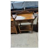 antique oak open face Wash stand with towel bars