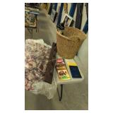reference books basket curtains