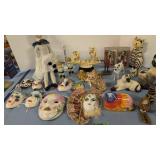 mask, Oriental items, cat figures doll etc