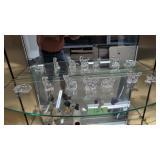 seven small Lenox crystal cat figures