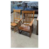 antique oak rocking chair with arms