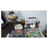 antique brass lamp puzzles figurines etc